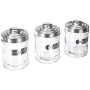Excelsa Trix Set 3 Barattoli: Sale, caffè e Zucchero, Vetro, Alluminio, capacità: 0,72 Litri