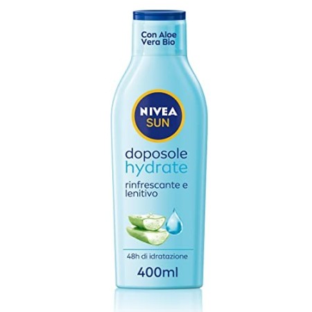 NIVEA Sun Latte Doposole Hydrate, Rinfrescante e Lenitivo con Aloe Vera, 400 ml