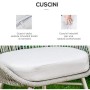Outsunny Mobili da Giardino in Rattan Sintetico, Set 3 Pezzi Tavolino e Sedie da Giardino ed Esterno, Bianco Crema