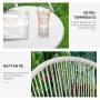 Outsunny Mobili da Giardino in Rattan Sintetico, Set 3 Pezzi Tavolino e Sedie da Giardino ed Esterno, Bianco Crema