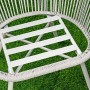 Outsunny Mobili da Giardino in Rattan Sintetico, Set 3 Pezzi Tavolino e Sedie da Giardino ed Esterno, Bianco Crema