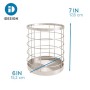 iDesign Organizer cucina per il piano da lavoro, Porta mestoli e utensili in metallo con moderno ed elegante design a rete, Port