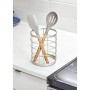 iDesign Organizer cucina per il piano da lavoro, Porta mestoli e utensili in metallo con moderno ed elegante design a rete, Port