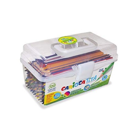 Carioca Valigetta TITA | Matite Colorate e da Disegno, Scatola Portatile di Matite in Resina Esagonali con Mina Super Resistente