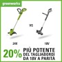 Greenworks Tosaerba a Batteria G24LT30M Deluxe, Li-Ion 24V, 40 cm di Larghezza di Taglio, 8500 RPM a Velocità Variabile, Testa 