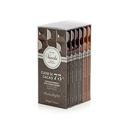 Kit 6 Tavolette Chocolight Miste, 600 gr - Set di 6 - Senza Zuccheri Aggiunti, Senza Glutine