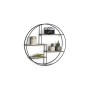 LIFA LIVING Mensole da Muro Rotonda, Mensole da Muro Design Soggiorno, Mensola da Parete con 4 Ripiani salvaspazio Cucina e Came