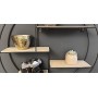 LIFA LIVING Mensole da Muro Rotonda, Mensole da Muro Design Soggiorno, Mensola da Parete con 4 Ripiani salvaspazio Cucina e Came