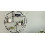 LIFA LIVING Mensole da Muro Rotonda, Mensole da Muro Design Soggiorno, Mensola da Parete con 4 Ripiani salvaspazio Cucina e Came