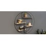 LIFA LIVING Mensole da Muro Rotonda, Mensole da Muro Design Soggiorno, Mensola da Parete con 4 Ripiani salvaspazio Cucina e Came