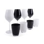 Excelsa Color Wine Set Calici e Bicchieri, Vetro, Bianco e Nero, 8 Unità