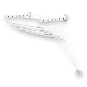 Gimi Lift 160 Stendibiancheria da Parete, Stendino a Soffitto, Saliscendi, Spazio di Stenditura: 9.5 m, Acciaio, Bianco, 160 x 4