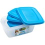 GiòStyle Set 4 Contenitori Rettangolari azzurro