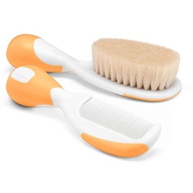 Chicco Spazzola e Pettine per Bambini, con Morbide Setole Delicate, Arancione