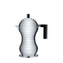 Alessi Pulcina MDL02/3 B Caffettiera per Espresso di Design in Fusione d'Alluminio e PA, 3 Tazze, Nero