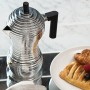 Alessi Pulcina MDL02/3 B Caffettiera per Espresso di Design in Fusione d'Alluminio e PA, 3 Tazze, Nero