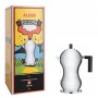 Alessi Pulcina MDL02/3 B Caffettiera per Espresso di Design in Fusione d'Alluminio e PA, 3 Tazze, Nero