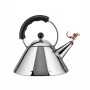 Alessi 9093REX B Tea Rex Bollitore di Design con Manico e Fischietto a Forma di Drago, Acciaio Inox, Nero