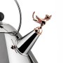Alessi 9093REX B Tea Rex Bollitore di Design con Manico e Fischietto a Forma di Drago, Acciaio Inox, Nero