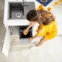Relaxdays cucina Pattumiera Estraibile con 2 Secchi, Bidoni Raccolta Differenziata Sotto Lavello, 2x20 L, 41x34x52 cm, grigio, A