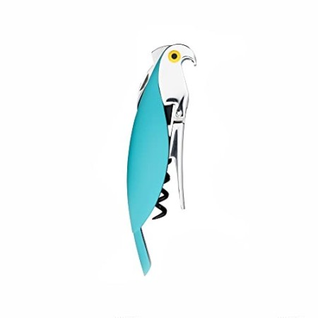 Alessi AAM32 AZ Parrot Cavatappi per Vino di Design, in Alluminio Pressofuso e PC, Azzurro