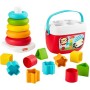 Fisher-Price- Eco Set Piramide 5 Anelli e Blocchi Assortiti, per Lo Sviluppo Giocattolo per Bambini 6+Mesi, GRF11