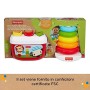 Fisher-Price- Eco Set Piramide 5 Anelli e Blocchi Assortiti, per Lo Sviluppo Giocattolo per Bambini 6+Mesi, GRF11