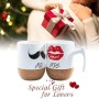 Love-KANKEI Mr and Mrs Tazze di Ceramica con Base in Sughero - Regali di Nozze/Regalo di San Valentino Uomo - Set di 2/10.5 oz