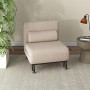 homcom Poltrona Letto Singolo con Materasso e Cuscino Imbottito, Telaio in Metallo e Schienale Regolabile 90-180°, Beige