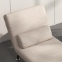 homcom Poltrona Letto Singolo con Materasso e Cuscino Imbottito, Telaio in Metallo e Schienale Regolabile 90-180°, Beige