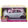 Barbie FVR07 Bambola con Fiat 500, Macchina con Dettagli Realistici, Portiere Apribili