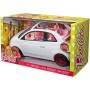 Barbie FVR07 Bambola con Fiat 500, Macchina con Dettagli Realistici, Portiere Apribili