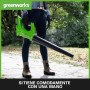 Greenworks Tools Soffiatore Assiale per Foglie a Batteria G24AB (Li-Ion 24 V 160 km/h Velocità dell'Aria 330 CFM del Flusso d'a