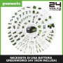 Greenworks Tools Soffiatore Assiale per Foglie a Batteria G24AB (Li-Ion 24 V 160 km/h Velocità dell'Aria 330 CFM del Flusso d'a