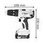 Bosch Professional Sistema Trapano Avvitatore con Percussione GSB 18V-21, Batteria 2x2.0 Ah, Set di Accessori da 40 Pezzi, in L-