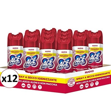 ACE Spray Igienizzante a Secco, Cartone Da 12 Spray 300ml