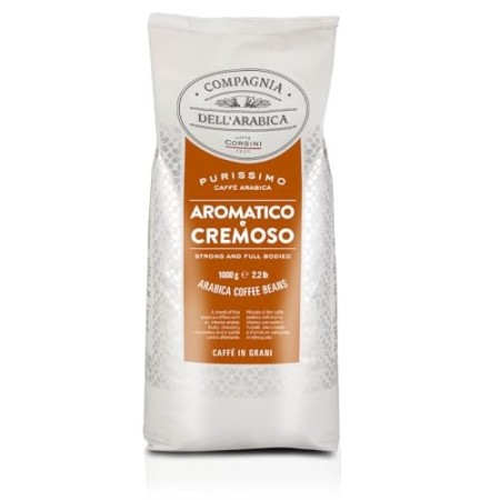 Caffè Corsini Compagnia dell’Arabica, Caffè in Grani Arabica Aromatico e Corposo, Confezione da 1 kg di Chicchi di Caffè To