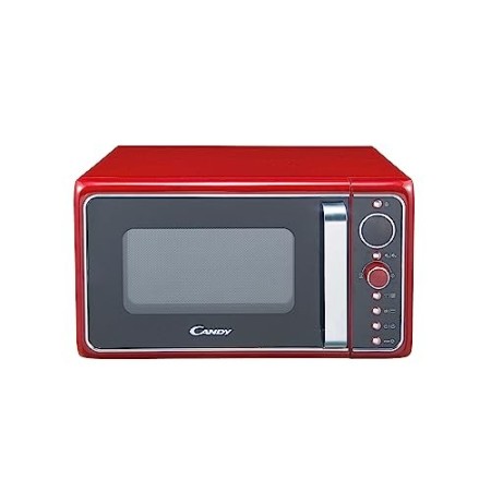 Candy DIVO G25CR Forno a Microonde con funzione Grill, 900W, 25 litri, Piatto rotante in vetro, Ø 27 cm, Colore Rosso