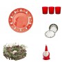 Galileo Casa Kit Natale Set da Tavola, Porcellana, Rosso, 60x40x40 cm, 35 unità