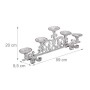 Relaxdays Portacandele Antico, a 5 bracci candelabro, Shabby Chic, vintage, HLP 20x59x9,5 cm, Bianco