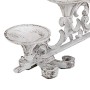 Relaxdays Portacandele Antico, a 5 bracci candelabro, Shabby Chic, vintage, HLP 20x59x9,5 cm, Bianco