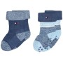 Tommy Hilfiger Th Baby Sock 2p Fold Over calze, combo blu, 19-22 (Pacco da 2) Unisex-Bimbi