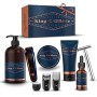 King C. Gillette Kit Completo Per Cura Barba Uomo: Regolabarba + Rasoio di Sicurezza + Detergente, Balsamo e Olio per Barba e Vi