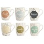 H&H Enjoy Set 6 Tazze Mug, Porcellana, Multicolore, 350 ml