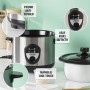 Tristar RK-6126 Cuociriso Elettrico Recipiente Antiaderente 1 lt 400 w, Acciaio Inossidabile