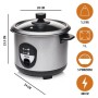 Tristar RK-6126 Cuociriso Elettrico Recipiente Antiaderente 1 lt 400 w, Acciaio Inossidabile