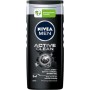 NIVEA MEN Active Clean Doccia Shampoo in confezione da 6 x 250 ml, Bagnoschiuma uomo per corpo, viso e capelli, Shampoo uomo con