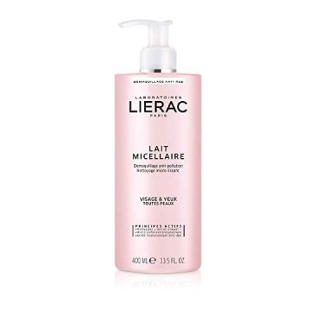 Lierac Latte Micellare Struccante Viso e Occhi Senza Risciacquo, per Tutti i Tipi di Pelle, Formato da 400 ml