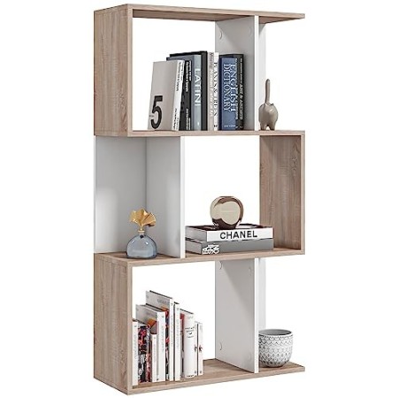 homcom Libreria di Design Scaffale Ufficio Legno Moderna 3 Ripiani 60 × 24 × 111.4cm