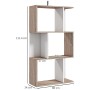 homcom Libreria di Design Scaffale Ufficio Legno Moderna 3 Ripiani 60 × 24 × 111.4cm
